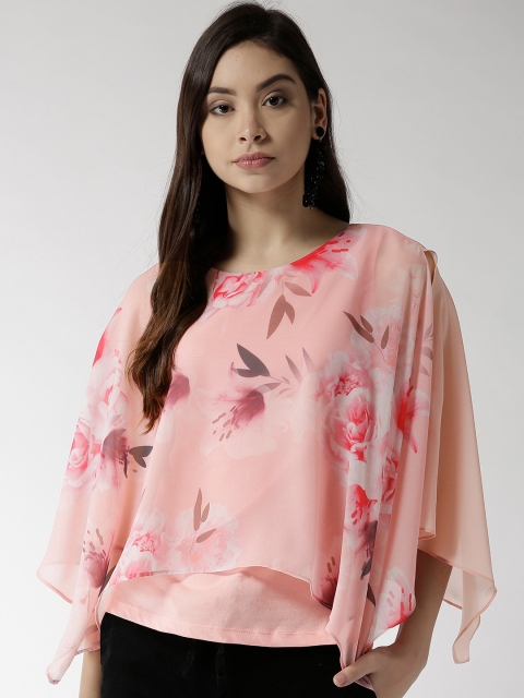 

Madame Women Pink Printed Cape Top
