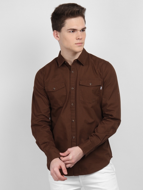 

LA LOFT Men Brown Regular Fit Solid Casual Shirt