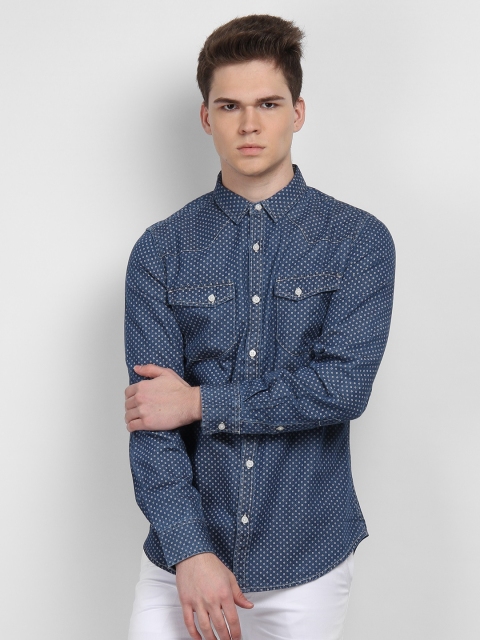 

LA LOFT Men Blue Regular Fit Printed Casual Shirt