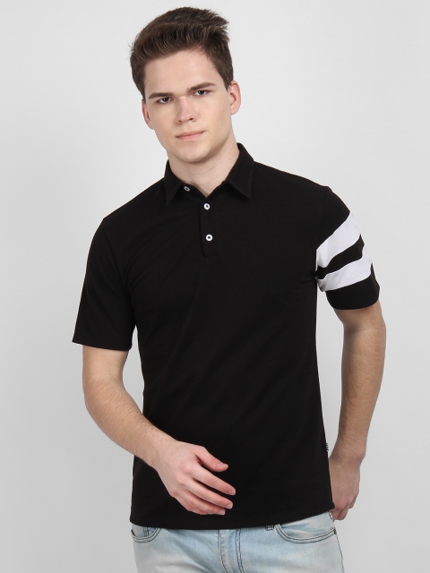 

LA LOFT Men Black Solid Polo Collar T-shirt