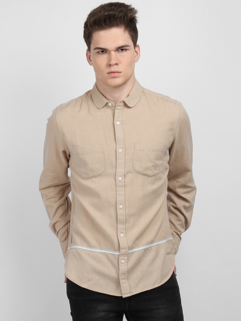 

LA LOFT Men Beige Regular Fit Solid Casual Shirt