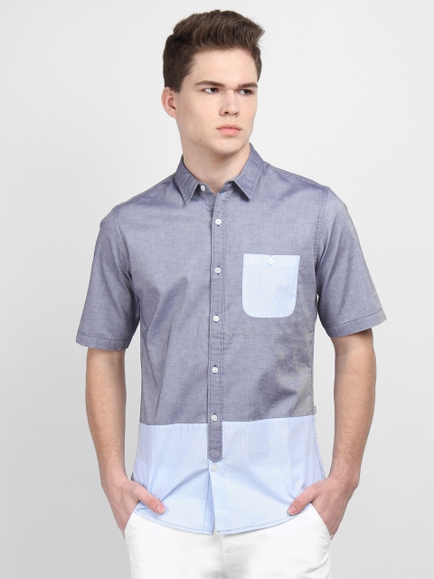 

LA LOFT Men Blue Regular Fit Colourblocked Casual Shirt