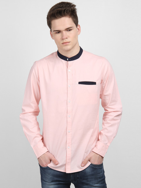 

LA LOFT Men Pink Regular Fit Solid Casual Shirt