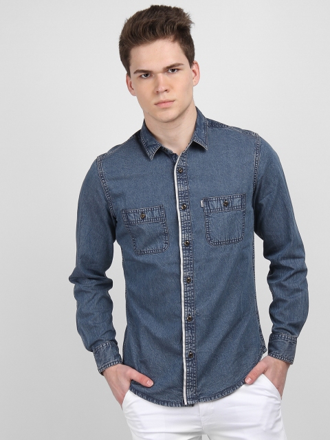 

LA LOFT Men Blue Regular Fit Solid Casual Shirt
