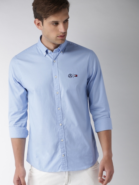 

Tommy Hilfiger Men Blue Regular Fit Solid Casual Shirt