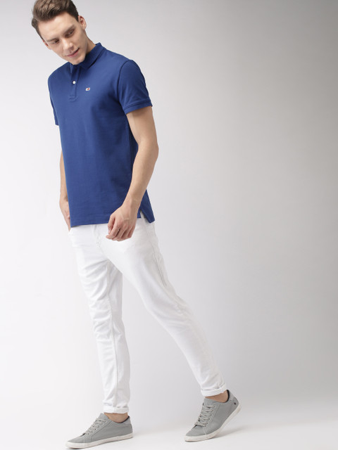 

Tommy Hilfiger Men Blue Solid Polo T-shirt