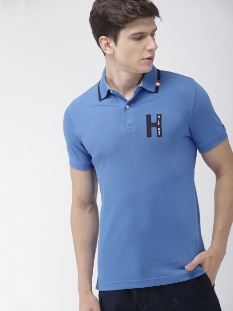

Tommy Hilfiger Men Blue Ricardo Solid Polo T-shirt
