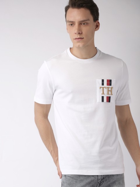 

Tommy Hilfiger Men White Solid Round Neck T-shirt