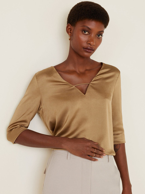 

MANGO Women Brown Solid Top