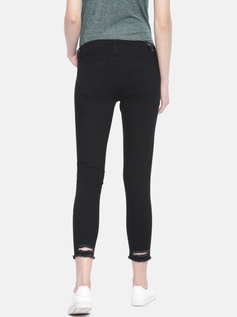

Pepe Jeans Women Black Regular Fit Mid-Rise Mildly Distressed Stretchable Jeans