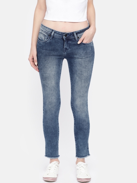 

Pepe Jeans Women Blue SALLY Super Skinny Fit Mid-Rise Clean Look Stretchable Jeans