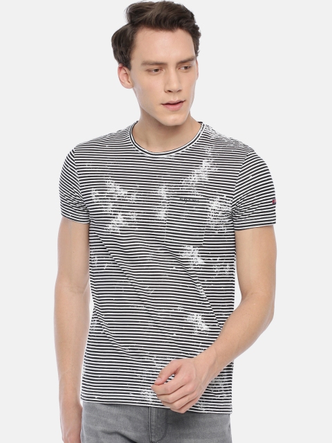

Being Human Men Black Striped Round Neck T-shirt