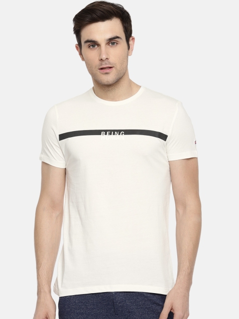 

Being Human Clothing Men Off-White Solid Round Neck T-shirt