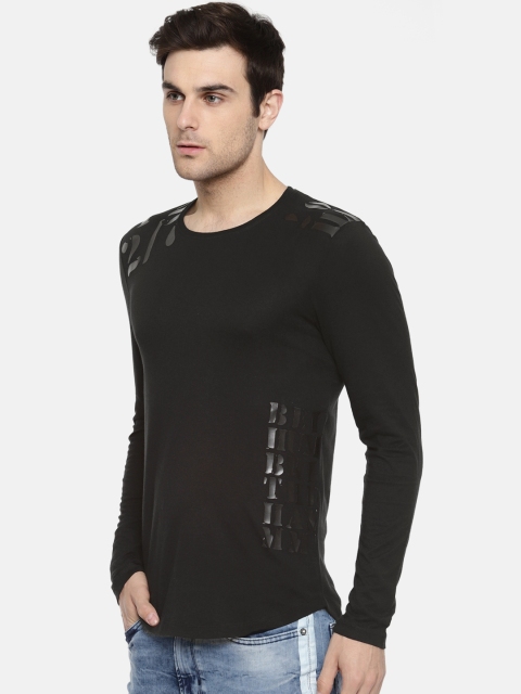 

Being Human Men Black Printed Round Neck Long Sleeve T-shirt