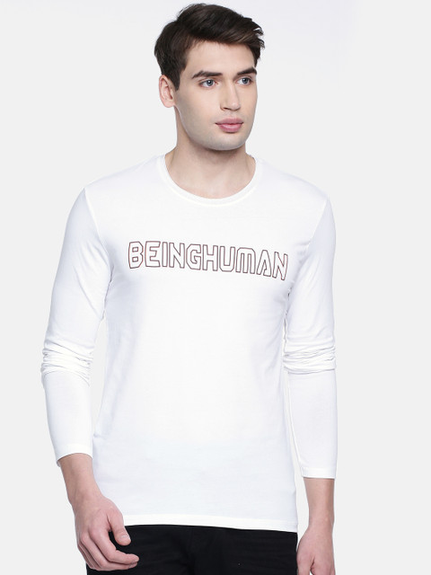 

Being Human Men White Printed Round Neck T-shirt
