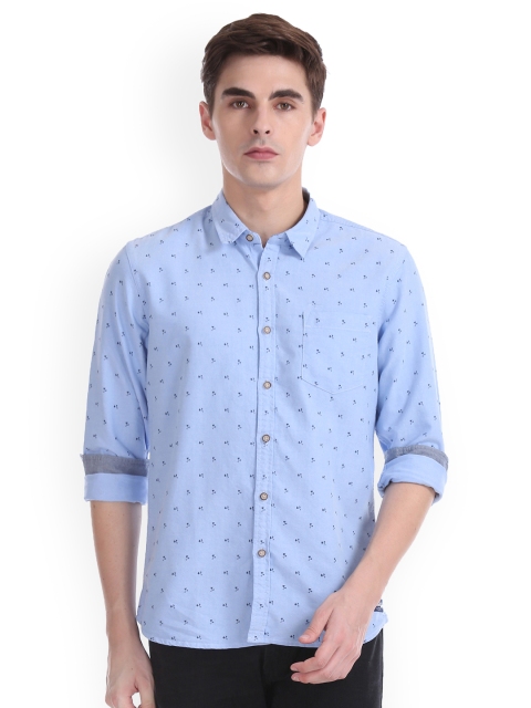 

Flying Machine Men Blue Regular Fit Printed Casual Shirt