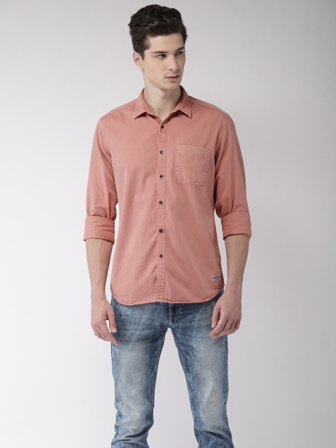 

Flying Machine Men Pink Regular Fit Solid Casual Shirt