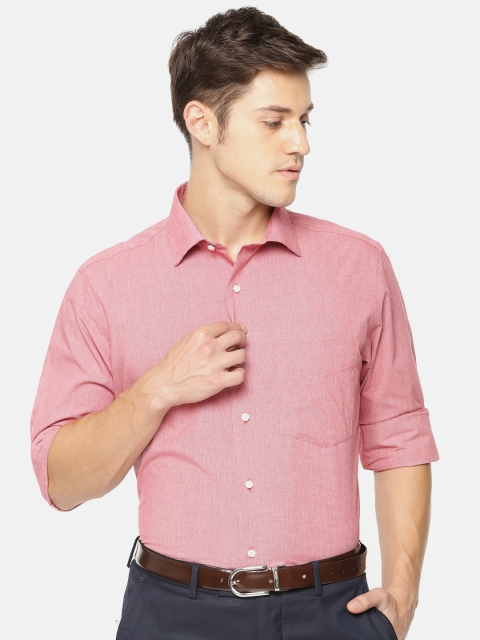 

Van Heusen Men Red Custom Regular Fit Self Design Formal Shirt