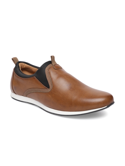 

People Men Tan Brown Slip-On Sneakers