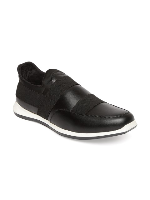 

People Men Black Solid Slip-On Sneakers