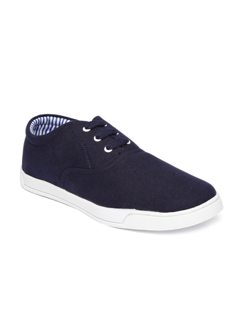 

People Men Navy Blue Solid Sneakers