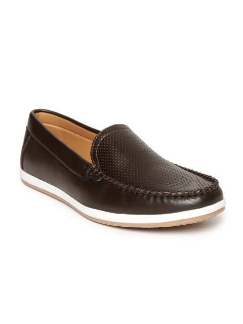 

People Men Brown Perforated Loafers