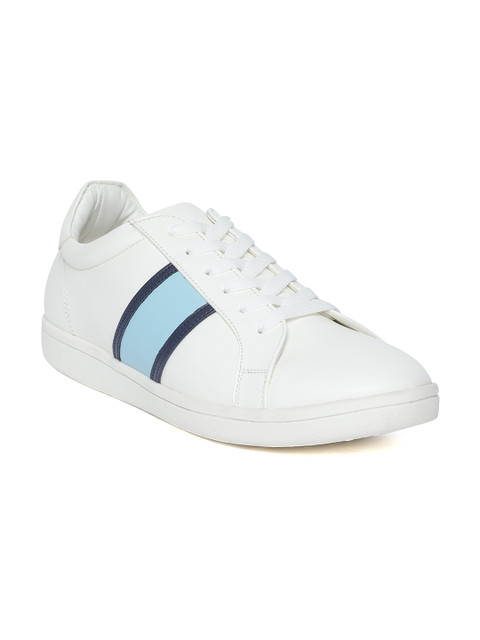 

People Men White & Blue Colourblocked Sneakers