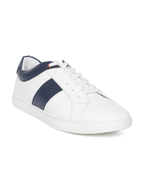 

People Men White & Navy Blue Colourblocked Sneakers