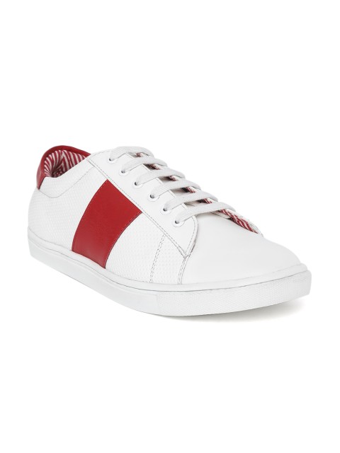 

People Men White & Red Colourblocked Sneakers