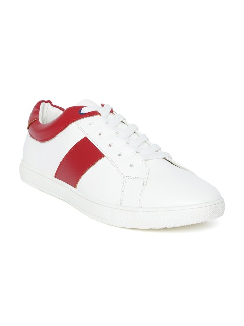 

People Men White & Red Colourblocked Sneakers