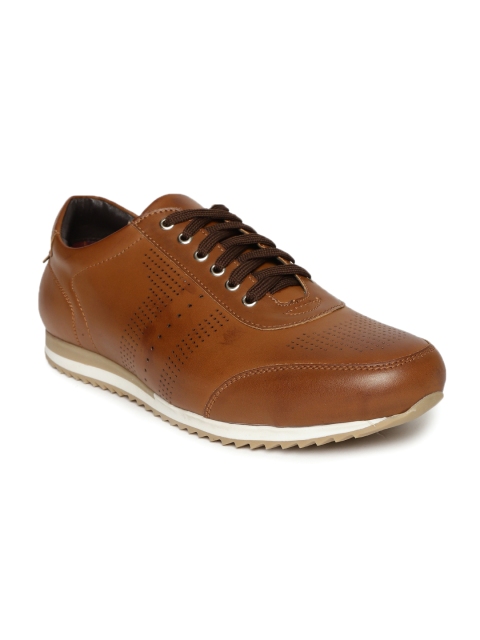 

People Men Brown Perforated Sneakers