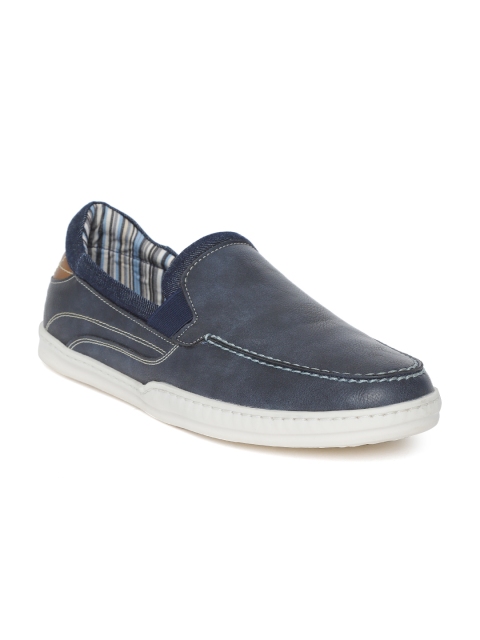 

People Men Navy Blue Solid Slip-On Sneakers