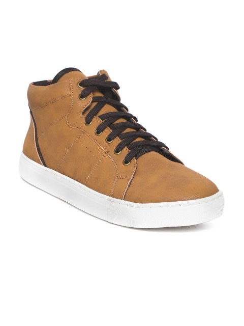 

People Men Tan Brown Mid-Top Sneakers
