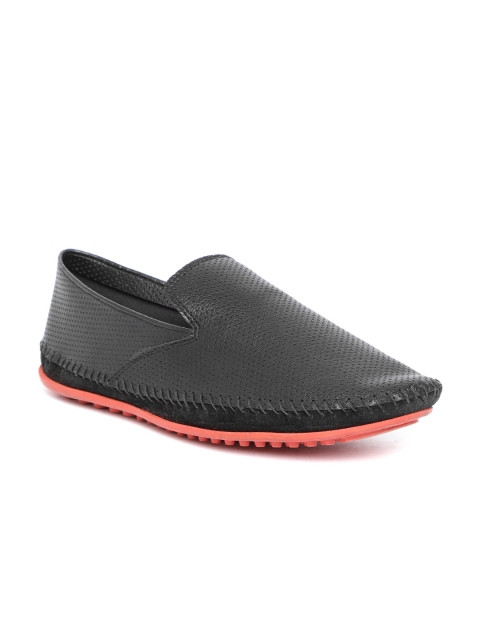 

People Men Black Perforated Slip-Ons
