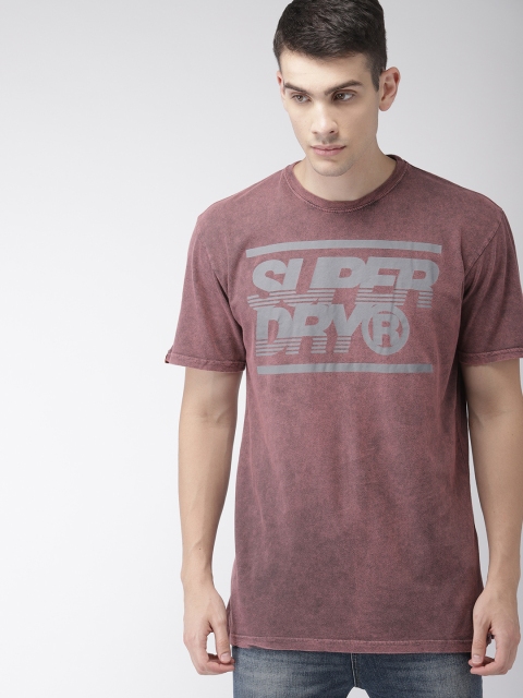 

Superdry Men Pink Slim Fit Printed Round Neck T-shirt