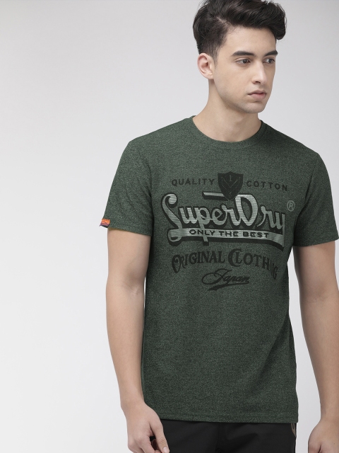 

Superdry Men Olive Green Printed Round Neck Heritage T-shirt