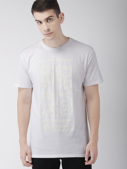 

Superdry Men White Printed Round Neck T-shirt