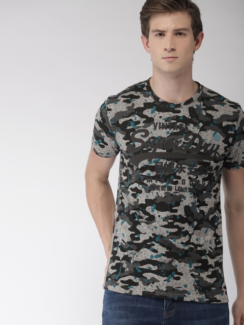 

Superdry Men Grey Printed Round Neck T-shirt
