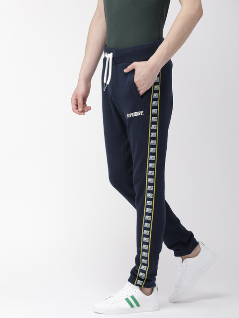 

Superdry Men Navy Blue Solid TRIPLE STAR Straight Fit Track Pants