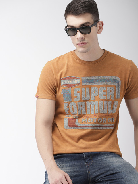 

Superdry Men Brown Printed Round Neck T-shirt