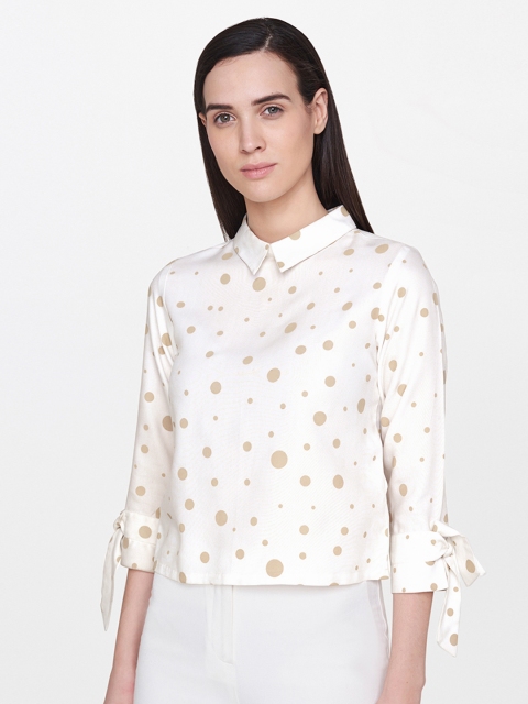 

AND Women White Printed Top