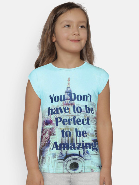 

Tiny Girl Girls Blue Printed Round Neck T-shirt