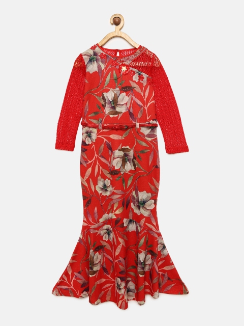 

Tiny Girl Girls Red Printed Maxi Dress