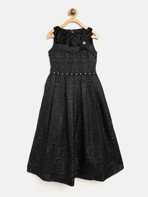 

Tiny Girl Black Self-Design Maxi Dress