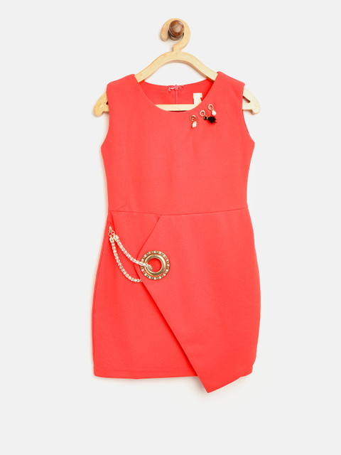 

Tiny Girl Red Solid Sheath Dress