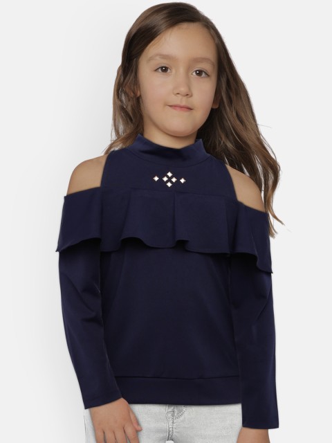 

Tiny Girl Girls Navy Blue Solid Top