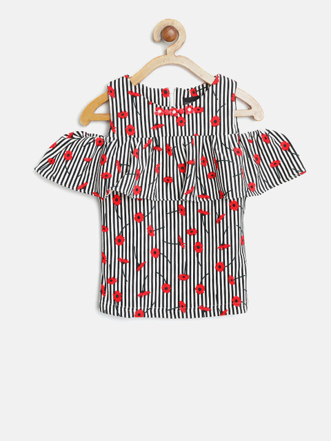 

Tiny Girl Black & White Striped Top