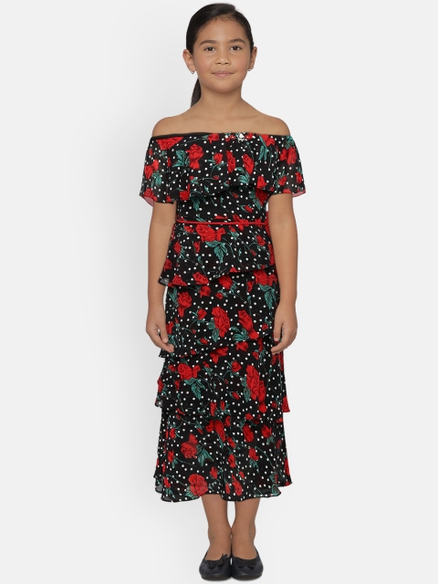 

Tiny Girl Girls Multicoloured Printed Fit and Flare Dress, Multi