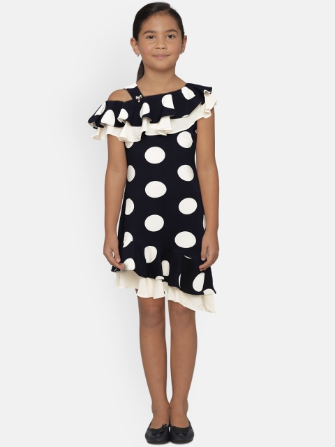 

Tiny Girl Black & Off-White Printed A-Line Dress