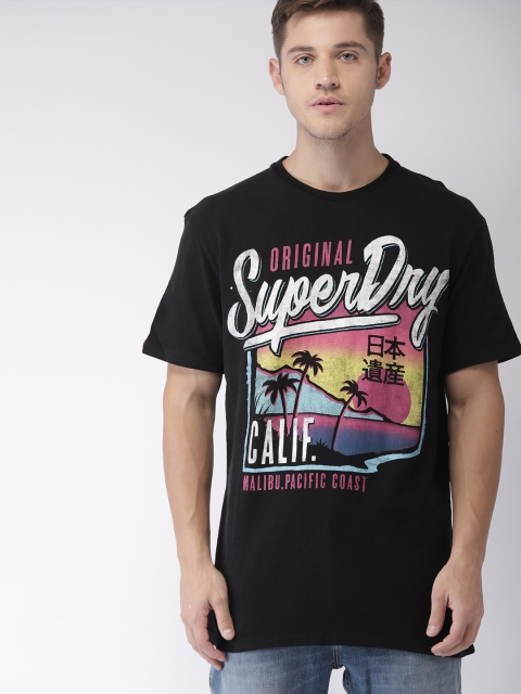 

Superdry Men Black Printed Round Neck Boxy T-shirt